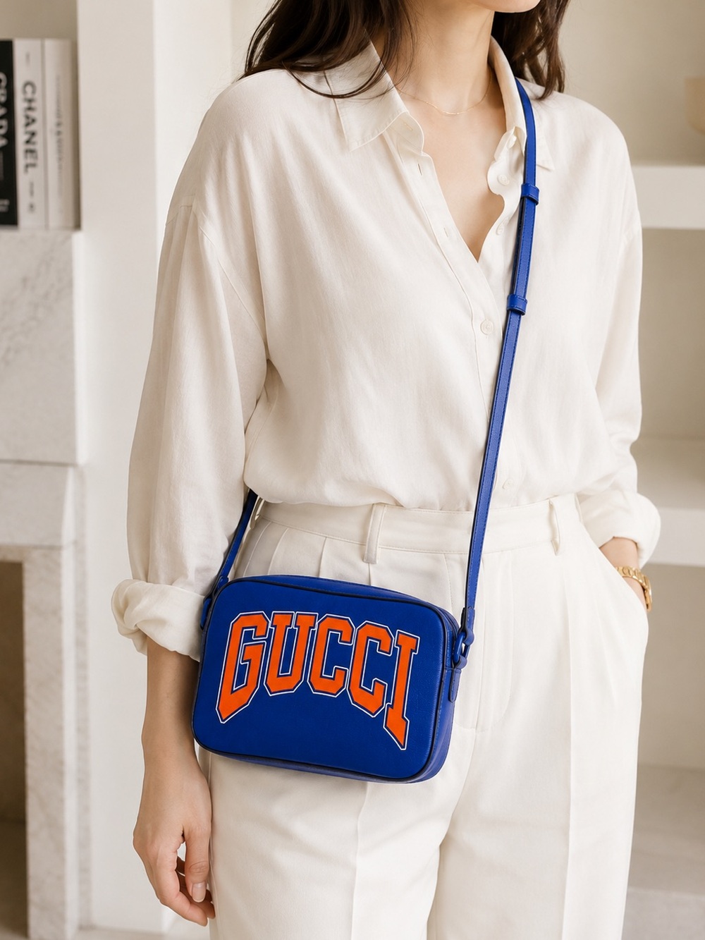 Limited Edition Gucci - Blue & Orange Leather Camera / Crossbody Bag ✨✨ - Picture 10 of 11